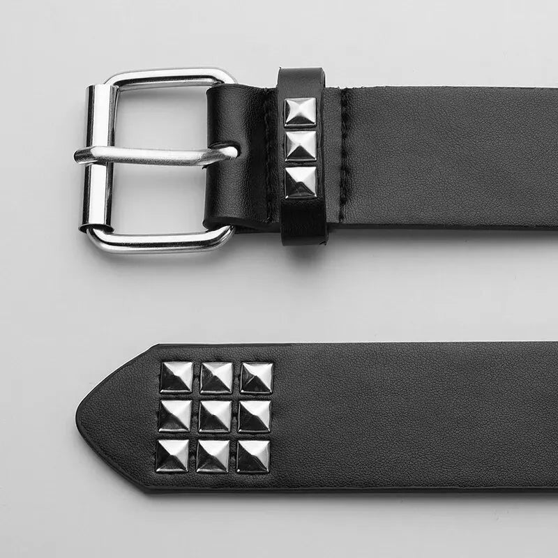Trend Rivet Belt Heavy Metal Belt Men Women Punk Nightclub Rock Style Belt Jeans Belt Y2K Belt Fashion Decoration Women's Belts Beauty World Shop