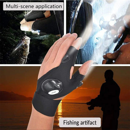 Cycling Gloves With Lights Gloves for Fishing Equipment Accessories Glove With Led Fingerless Light Fingers Mittens Apparel Beauty World Shop