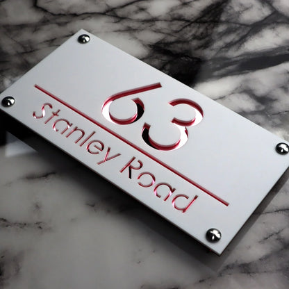 Customized Sign Outdoor House Number Plate Personalized Family Address Name Hotel Sign 3D Acrylic Laser Cut Wall Plaque Beauty World Shop