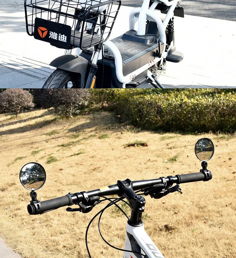 2PCS Bicycle Rearview Mirror 360 Degree Adjustable Rotatable Universal Cycling Handlebar Rear View Mirrors for MTB Road Bike Beauty World Shop