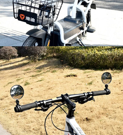 2PCS Bicycle Rearview Mirror 360 Degree Adjustable Rotatable Universal Cycling Handlebar Rear View Mirrors for MTB Road Bike Beauty World Shop