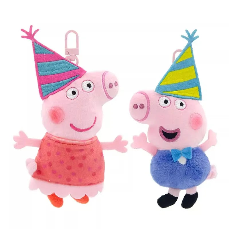 Genuine Peppa Pig George Stuffed Plush Toys High Quality Keyring Hot Cartoon Animal Keychain Doll Pendant Kids Christmas Gifts Beauty World Shop