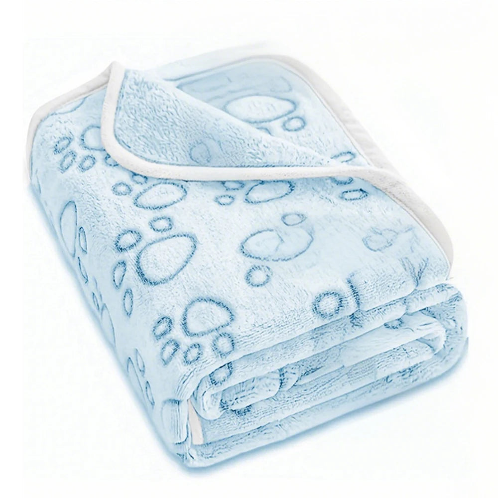 1pcs Ultra-Soft Paw Print Dog Blankets - Machine Washable, Cozy Pet Pillow Pads for Indoor & Outdoor Use - Ideal for Small to La Beauty World Shop