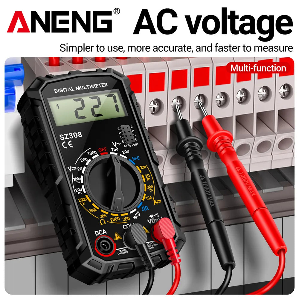 ANENG SZ308 1999 Count Digital Multimeter AC/DC High-Precision Multi-function Voltage Current Resistance Multimeter Tester Tools Beauty World Shop