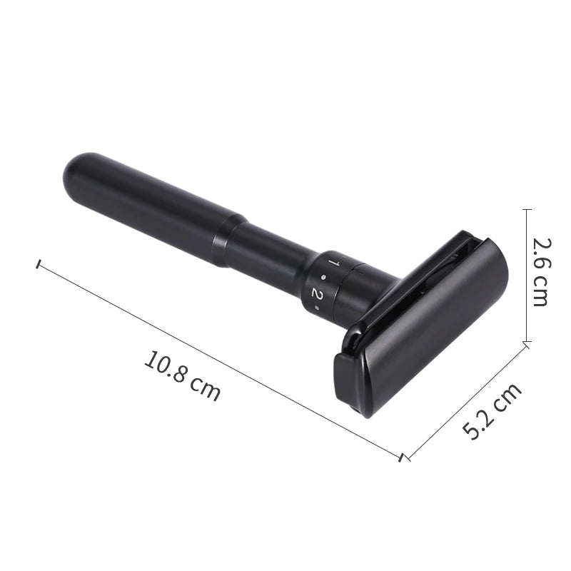 Mingshi Metal Adjustable Safety Razor Travel Double Edge Classic Men Shaving  Black Hair Removal Shaver with 5 Blades Beauty World Shop