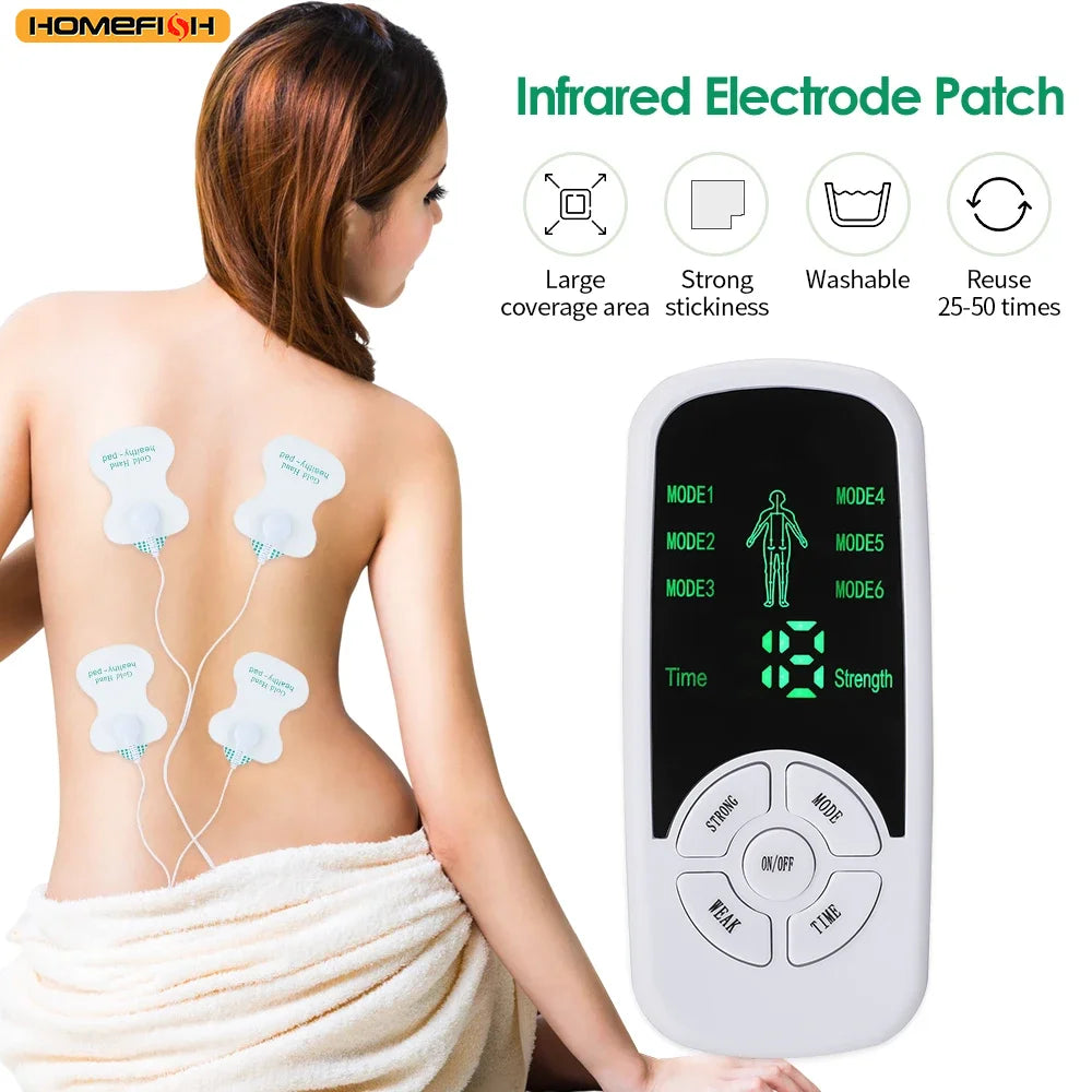 HOMEFISH Muscle Therapy Stimulator 6 Modes Tens Unit Machine Meridian Physiotherapy Pulse Abdominal Prostate Body Massager Beauty World Shop