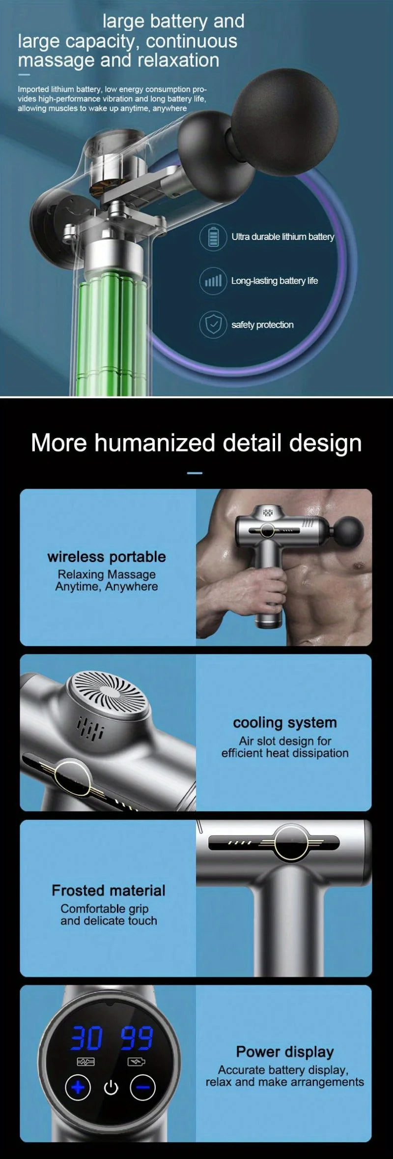 99 Speed Professional Muscle Massage Gun Massager Massager for Neck and Back Massage Instrument Dropshipping Fitness Equipment Beauty World Shop