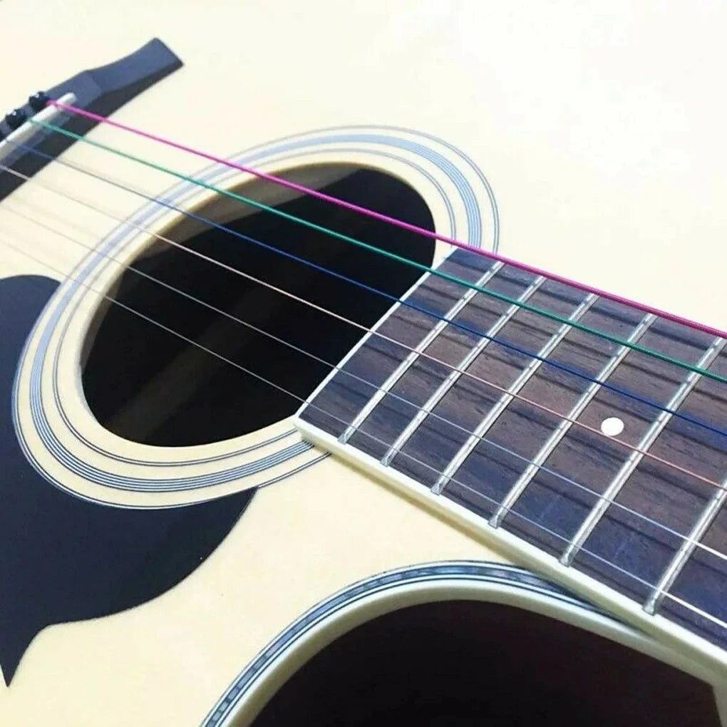 Miwayer Set of 6 Acoustic Guitar Strings, E-A Rainbow Colors, for Folk Acoustic Guitar, Classical Guitar Beauty World Shop