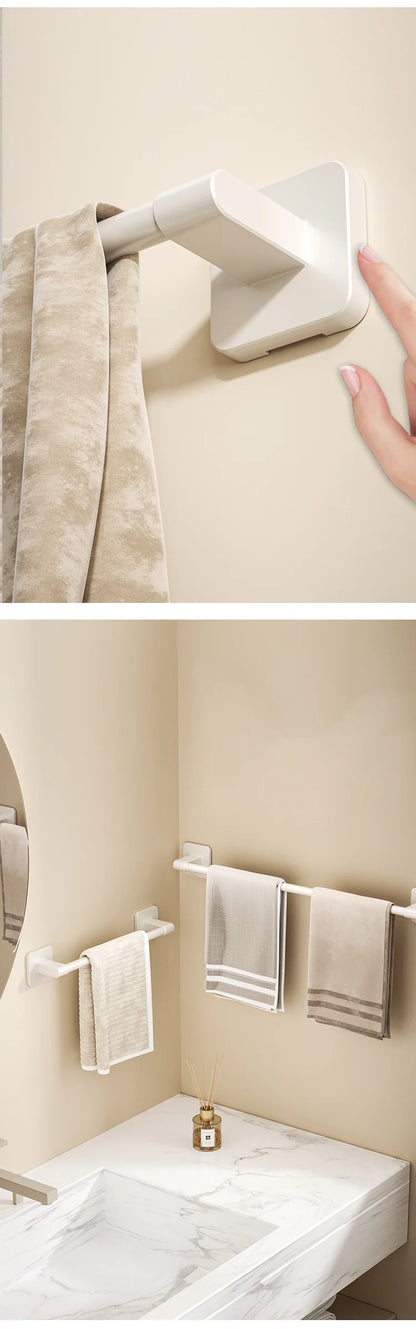 Self-adhesive Home Bathroom Towel Rack Holder Without Drilling Wall Mount Towel Shelf Kitchen Bathroom Accessories Towel Hanger Beauty World Shop