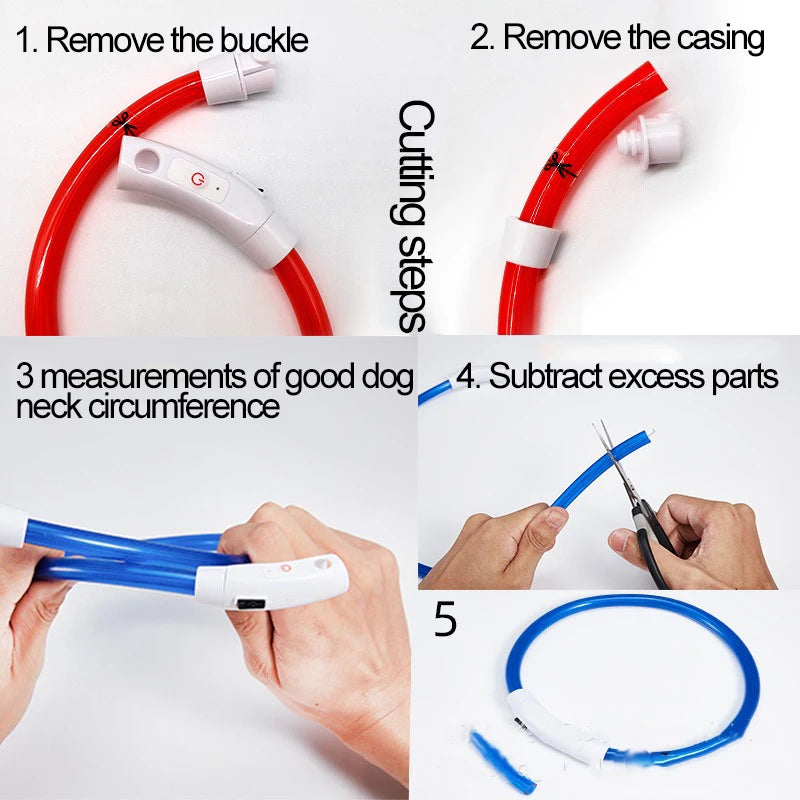 New Dog Luminous Collar Bright Dog Collar Glowing Led Light Dog Collar Light Night Safety GXQ02