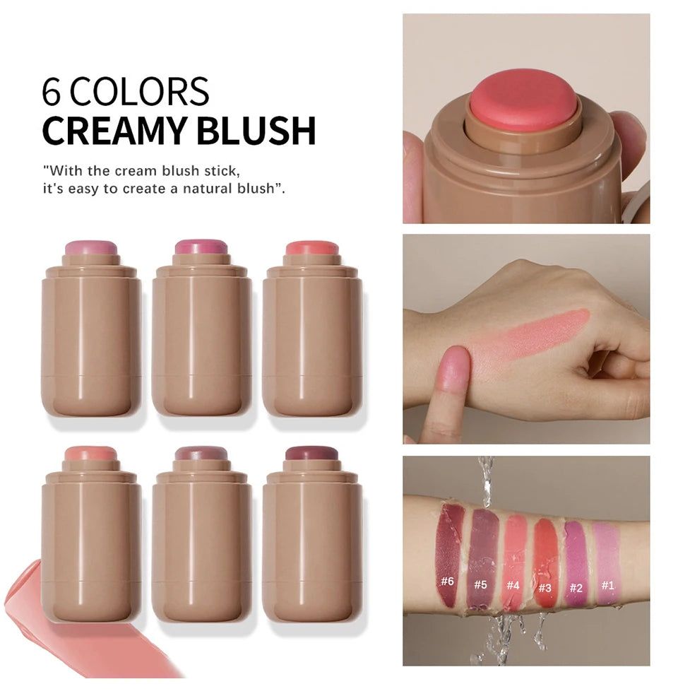 3-in-1Blush Stick Lasting Brightens Facial Cheek Stick Moisturizing Flash Lip Gloss Makeup Lip Gloss Face Rouge Beauty World Shop