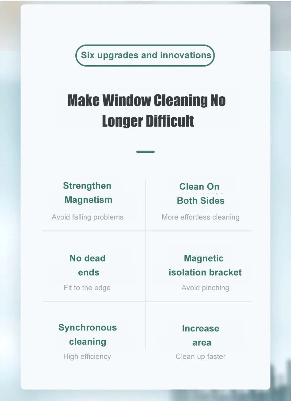 NEW Magnetic Window Cleaner Double-sided Window Cleaning Brush Glass Wiper Cleaning Tools Outside Window Cleaner For High Rise Beauty World Shop