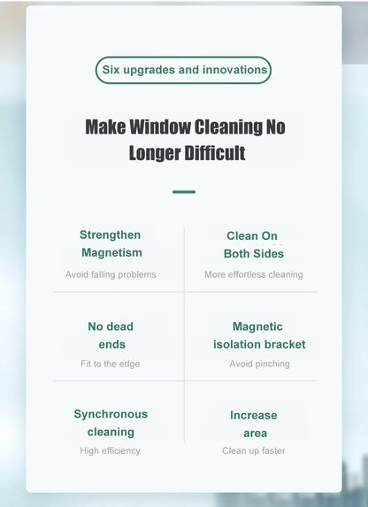 NEW Magnetic Window Cleaner Double-sided Window Cleaning Brush Glass Wiper Cleaning Tools Outside Window Cleaner For High Rise Beauty World Shop