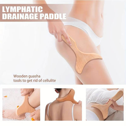 Wooden Massage Roller Tool Set, Lymphatic Drainage Massager Maderoterapia Kit, Manual Massage Tool for Body Massage Gua Sha Set Beauty World Shop