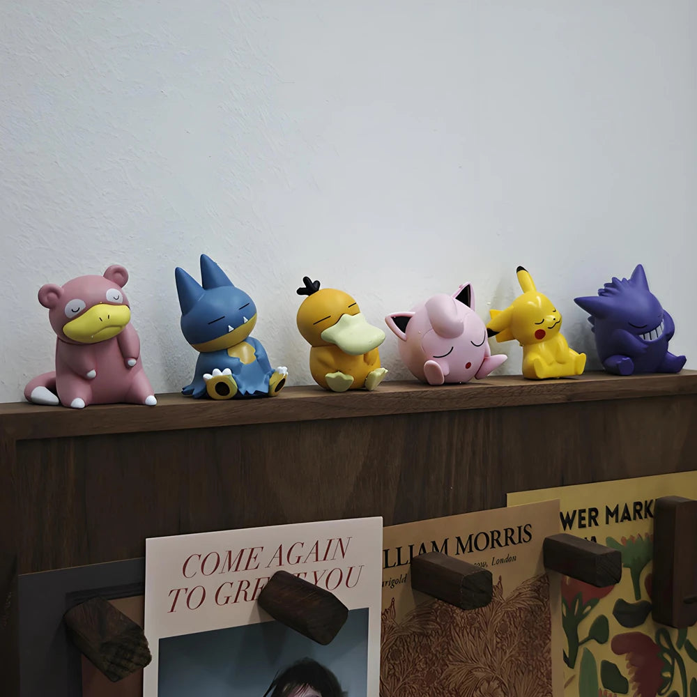 6pcs/set Pokemon Pikachu Anime Toys Dolls Psyduck Gengar Jigglypuff Gonbe Slowpoke Sleep Cute Model Action Figure Toys Beauty World Shop