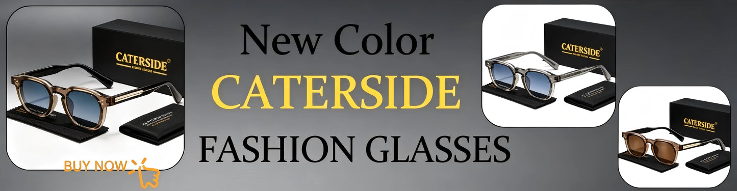 CATERSIDE Fashion Men Sunglasses Small Frame Square Personalized Design Sun Glasses Women Travel Party Business Festival Gift Beauty World Shop