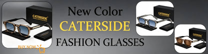 CATERSIDE Fashion Men Sunglasses Small Frame Square Personalized Design Sun Glasses Women Travel Party Business Festival Gift Beauty World Shop