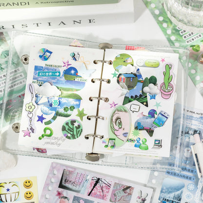 2Style 30 pieces/bag Time Reshaping Cut Film Coil Sticker Book Handbook Material Sticker DIY Photo Frame Scrapbook Notebook Cup Beauty World Shop