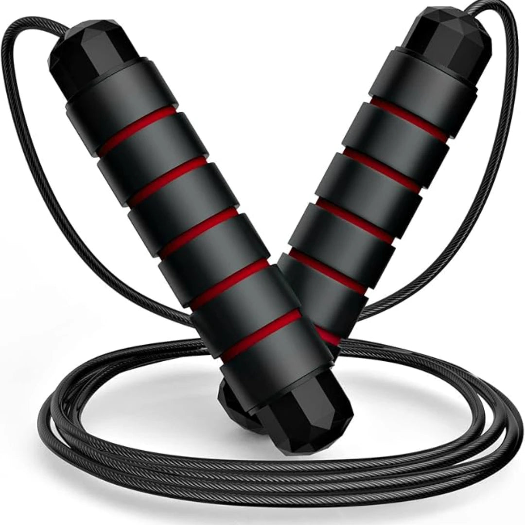 Jump Rope, Tangle-Free Rapid Speed Jumping Rope Cable with Ball Bearings for Women, Men, and Kids, Adjustable Steel Jump Rope Beauty World Shop