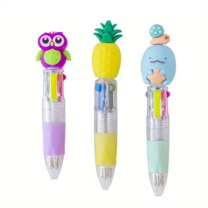 5-20Pcs/Lot Cute Cartoon 4 Color Mini Ballpoint Pen KawaiiUnicorn Flamingo Retractable Stationery Gift SchooOoffice Supplies Beauty World Shop