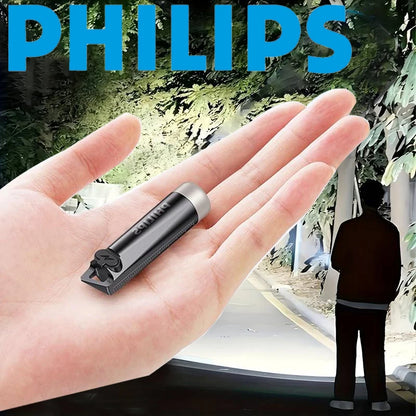 PHILIPS 2025 NEW SFL1121 EDC Flashlight LED Rechargeable Mini EDC Keychain Flashlights Camping Lamp For Hiking Self Defense Beauty World Shop