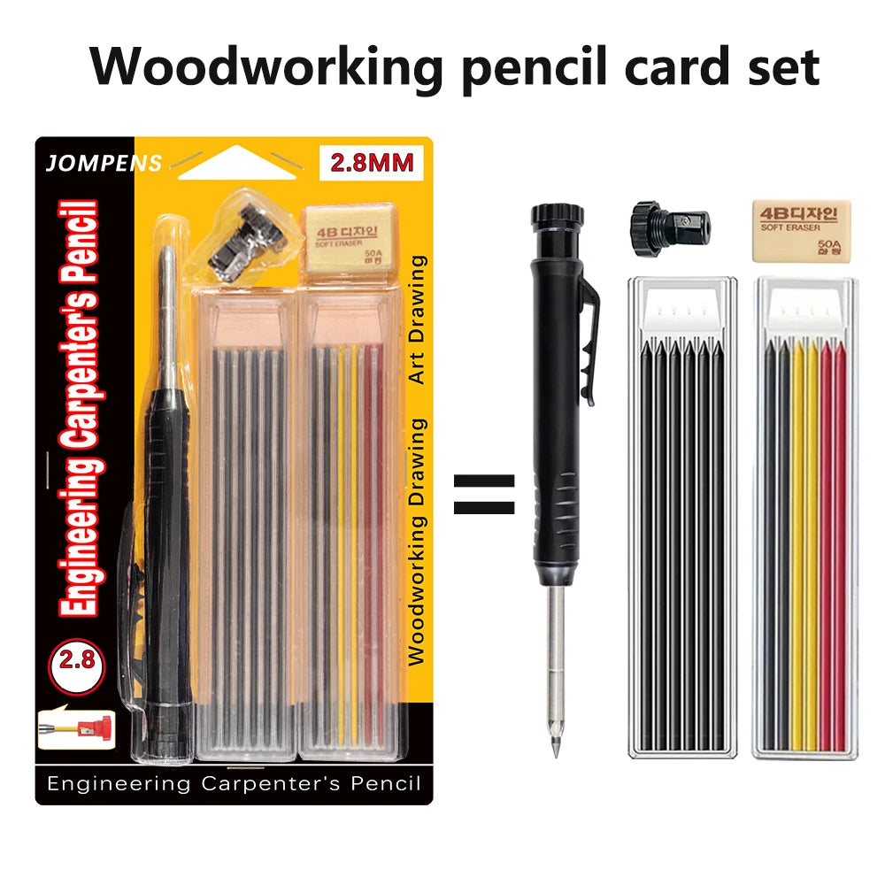 Solid Carpenter Pencil Set Deep Hole Marking Tool Pen Built In Pencil Sharpener Carpenter Lead Core Automatic Pencil Drawing Pen Beauty World Shop