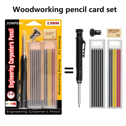 Solid Carpenter Pencil Set Deep Hole Marking Tool Pen Built In Pencil Sharpener Carpenter Lead Core Automatic Pencil Drawing Pen Beauty World Shop