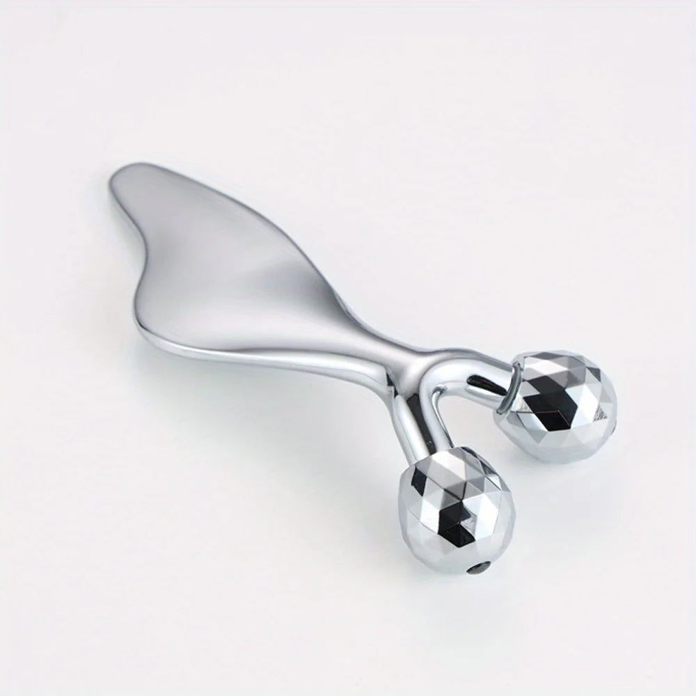 2 IN 1 3D Facial Massager & Gua Sha Massage Tool Cold Roller For Face Eyes Chin Lift Tightening Skin Tool Sculpting Beauty Tools Beauty World Shop