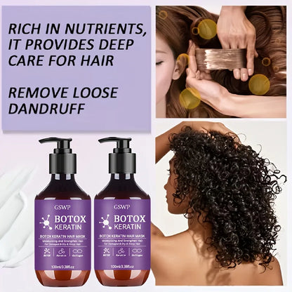 GSWP Botox Keratin Hair Mask, moisturizes and strengthens damaged hair, reduces frizz, split ends and tangles.100ml/200ml Beauty World Shop