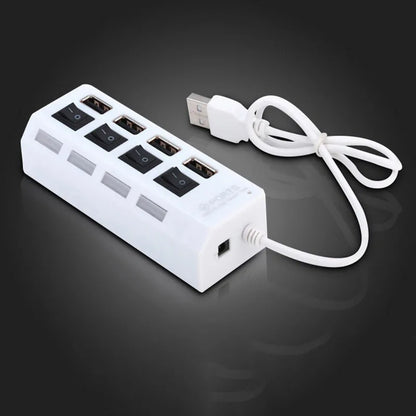 High Speed 4/7 Ports USB HUB 2.0 Adapter Expander Multi USB Splitter Multiple Extender with LED Lamp Switch for PC Laptop Beauty World Shop