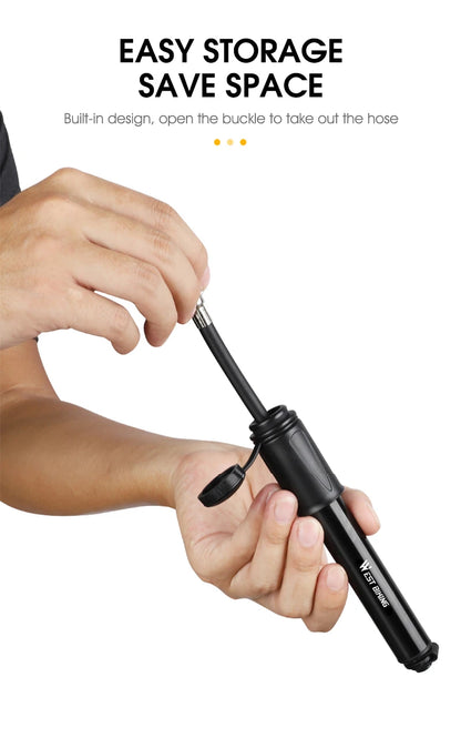 WEST BIKING Mini Bike Pump 100PSI Schrader Presta Valve MTB Road Cycling Pump Aluminum Alloy Bicycle Hand Air Pump Tire Inflator Beauty World Shop