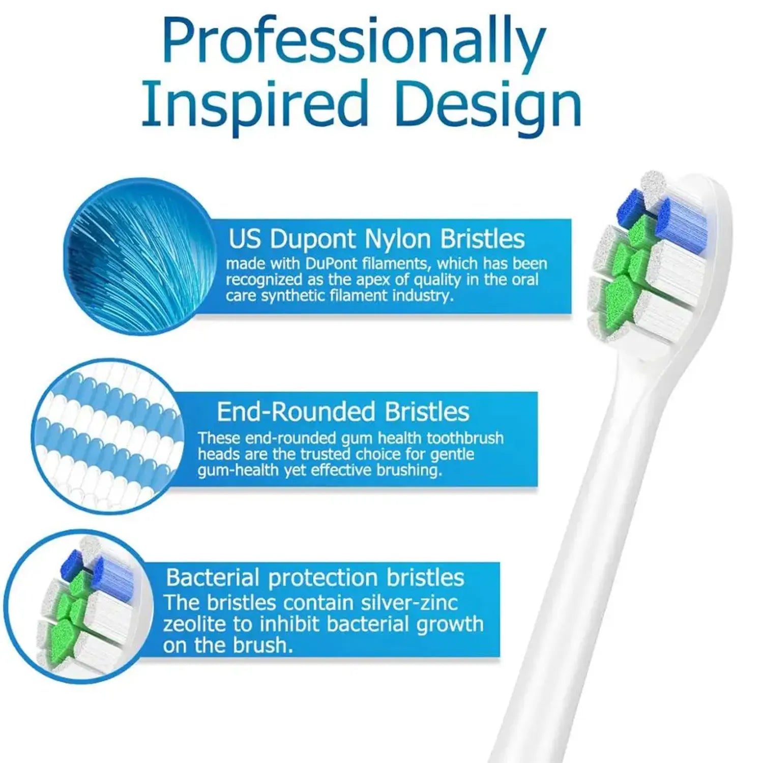 4/8/12/16 Pcs Replacement Toothbrush Heads Compatible with Philips Sonicare Electric Toothbrush Refills for 1100 2100 4100 5100 Beauty World Shop