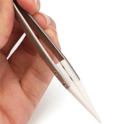Ceramic Tipped Stainless Steel Tweezers Tips Heat Pointed Resistant Tweezer Electronic Soldering Tweezers Fine Pointed Tip Beauty World Shop