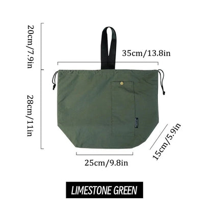 Japanese Korean Lunch Bag Cotton Canvas Large Solid Color Drawstring Portable Thermal Insulated Picnic Storage Bento Box Bag Beauty World Shop