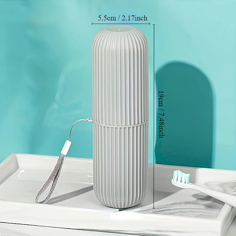 Travel Toothbrush Set: Portable case, rinse cup & toothpaste holder included. Alcohol-free, compact for easy on-the-go oral care Beauty World Shop