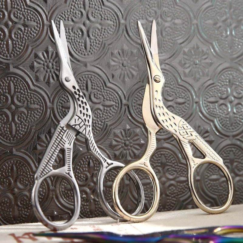 Mr.paper Antique Stork Sewing Art Scissors Made Stainless Steel Suitable for Daily Cutting Embroidery Sewing Craft Art Works Beauty World Shop