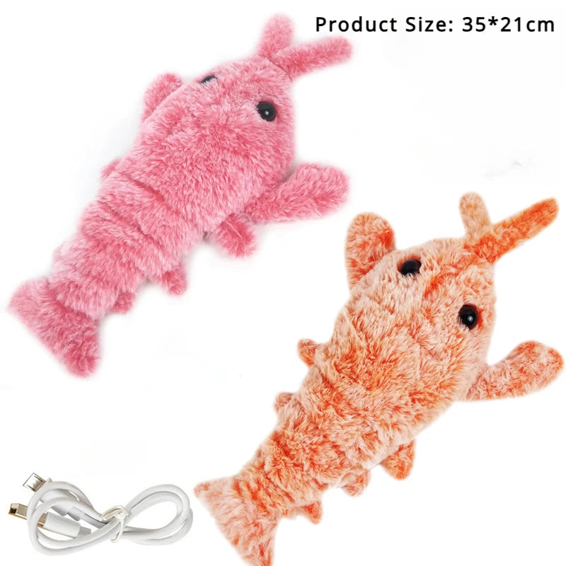 New Cat Toys Electric Lobster USB Rechargeable Simulation Jumping Shrimp Plush Electric Pet Teasing Cat Dogs Toys Pet Supplies Beauty World Shop