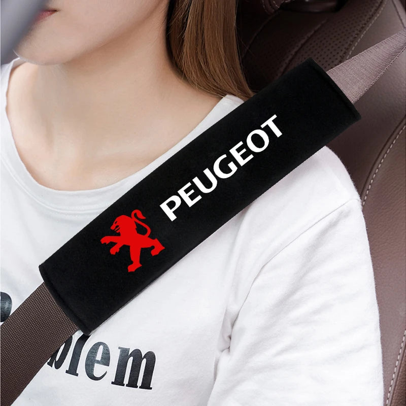 2PCS Car Interior Accessories Auto Seat Belt Cover Shoulder Pads For Peugeot 206 307 308 3008 207 208 407 508 2008 Car Styling Beauty World Shop