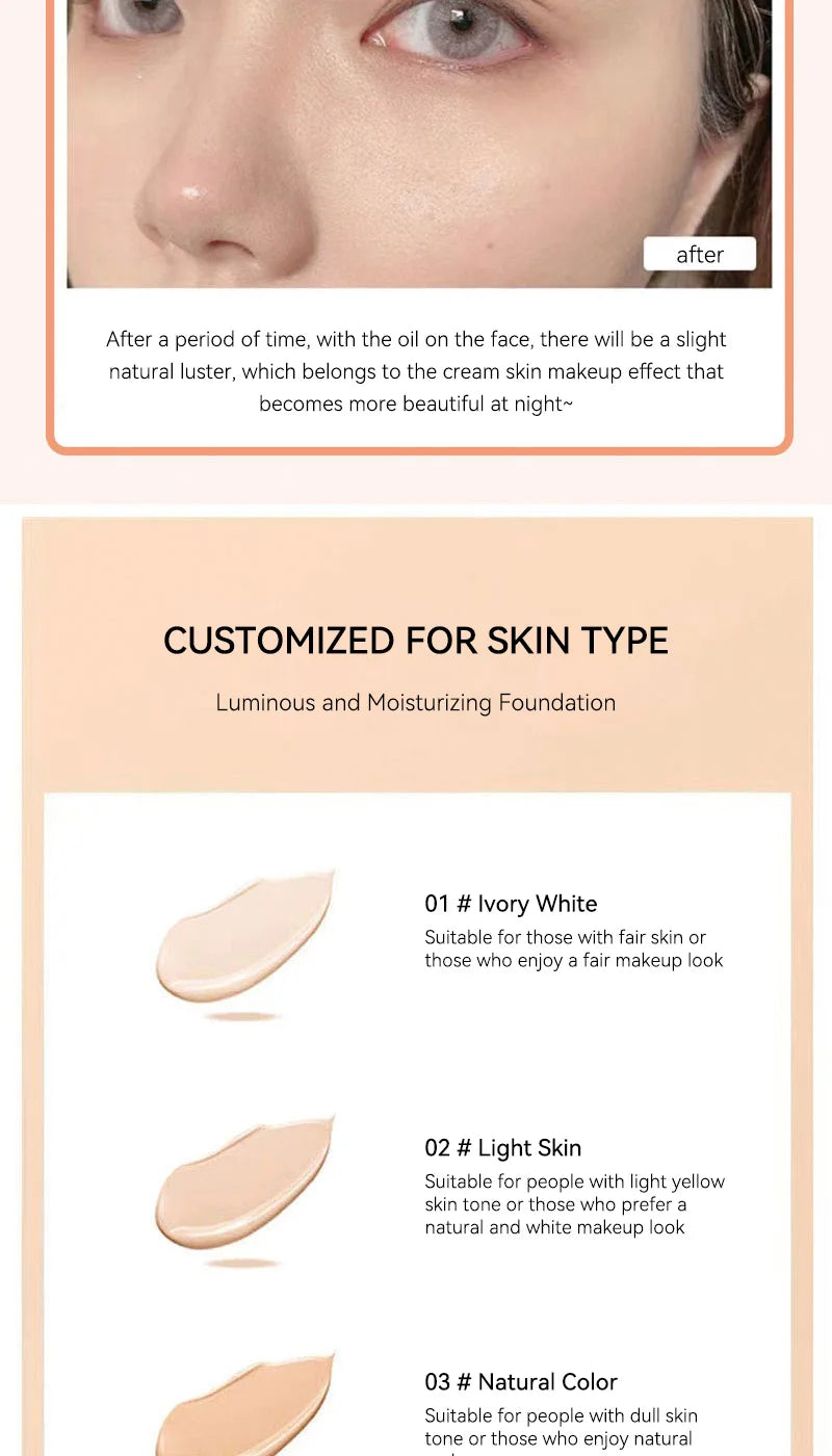 The liquid foundation is light, matte, naturally brightening, and does not come off makeup. The natural complexion is frosty, Beauty Trend Shop