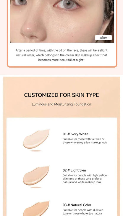 The liquid foundation is light, matte, naturally brightening, and does not come off makeup. The natural complexion is frosty, Beauty Trend Shop