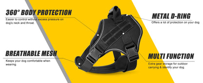 Tactical Dog Harness Pet Doberman Pinscher Pet Training Vest Dog Harness for Small Medium Large Dogs Explosion Proof