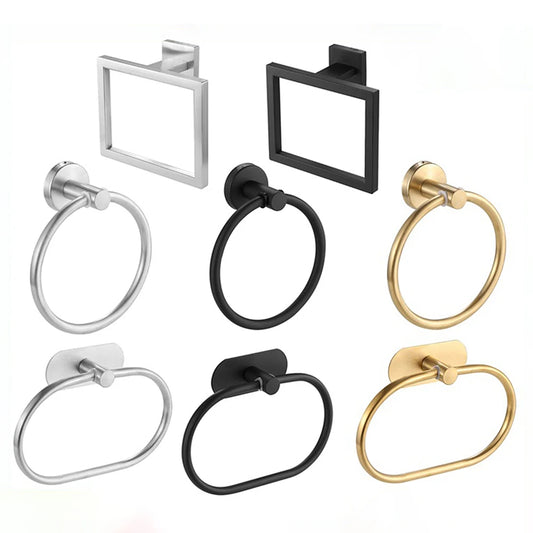 Bathroom Towel Ring Hook Hardware Accessories Storage Holder 304 Stainless Steel Hand Towel Holder Modern Round Towel Hanger Beauty World Shop