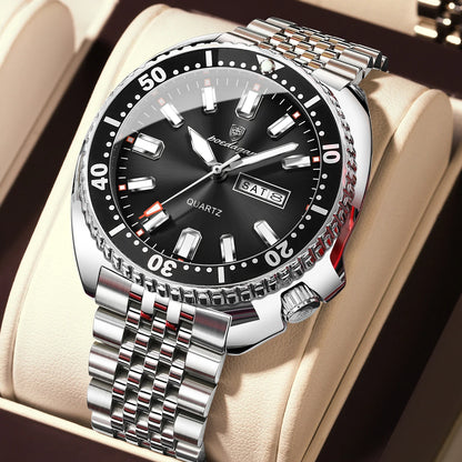 POEDAGAR Luxury Business Men Watch Date Week Waterproof Luminous Man Wristwatch Sport Stainless Steel Quartz Men's Watches Reloj Beauty World Shop