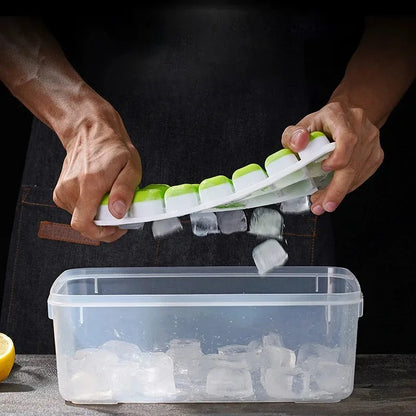 Ice Cube Tray Mold with Lid Silicone Square 14 Cube Easy Release Ice Cube Molds Summer Kitchen Bar DIY Iced Cocktail Freeze Tool Beauty World Shop