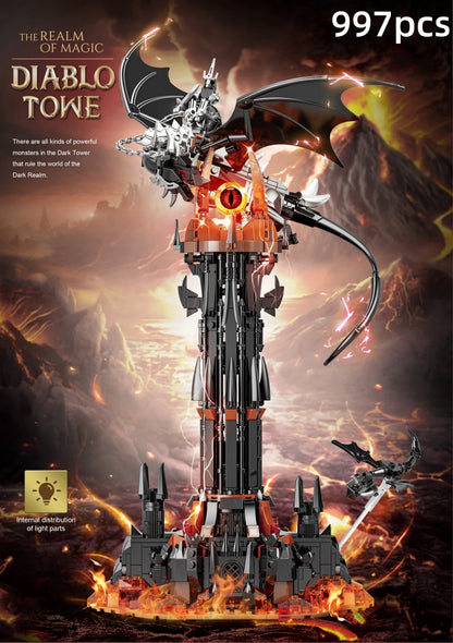 Moc-Lord Movie Rings Model The Fell Beast Magic Tower Building Blocks Fortress Castle Creative Assemble  Bricks Toys Gift For Ki Beauty World Shop