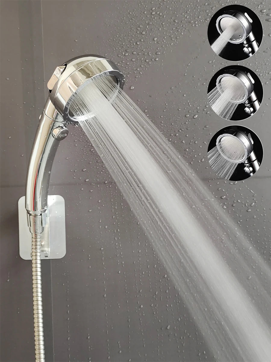 New 3 Modes Adjustable Bath Shower Head High Pressure Rain Water Saving Luxury Home Hotel Sprayer Faucet Bathroom Shower Head Beauty World Shop