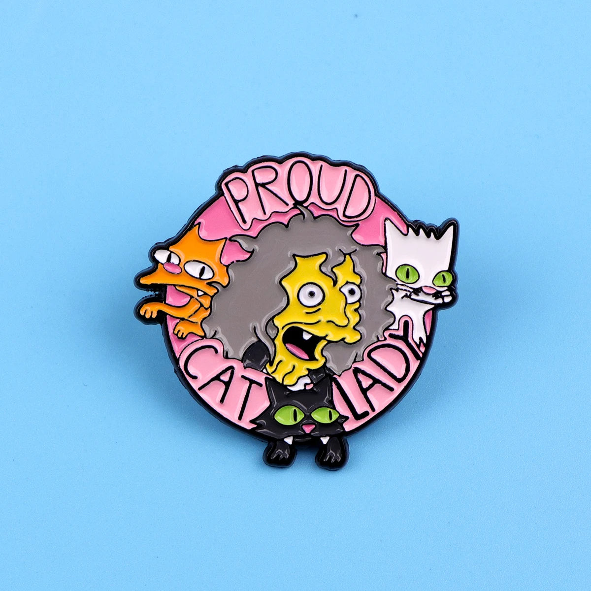 Cat Lady Enamel Pin Badges on Backpack Women's Brooches Hat Collar Lapel Pins Cartoon Jewelry Cosplay Accessories Toys Gifts Beauty World Shop