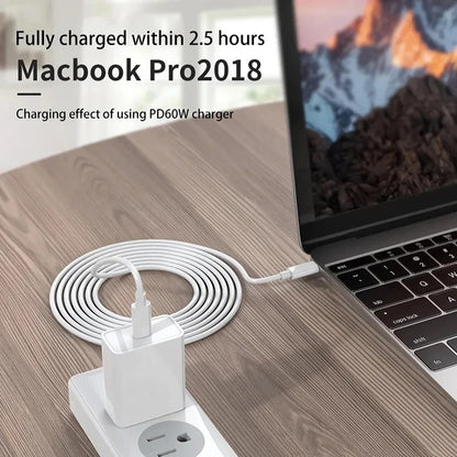 PD 60W USB C to USB Type C Cable Fast Charge Data Cable For Iphone 15 15Pro Huawei Samsung Xiaomi Data Line Black White 1M 2M 3M Beauty World Shop