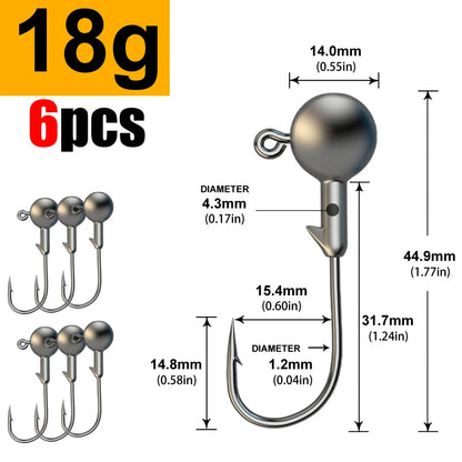 JYJ 1g 2g 3g 4g 5g 10g 20g 22g 25g 28g crank Jig head hook fishing hook head Jig lure hard bait soft worm jig hook for fishing Beauty World Shop