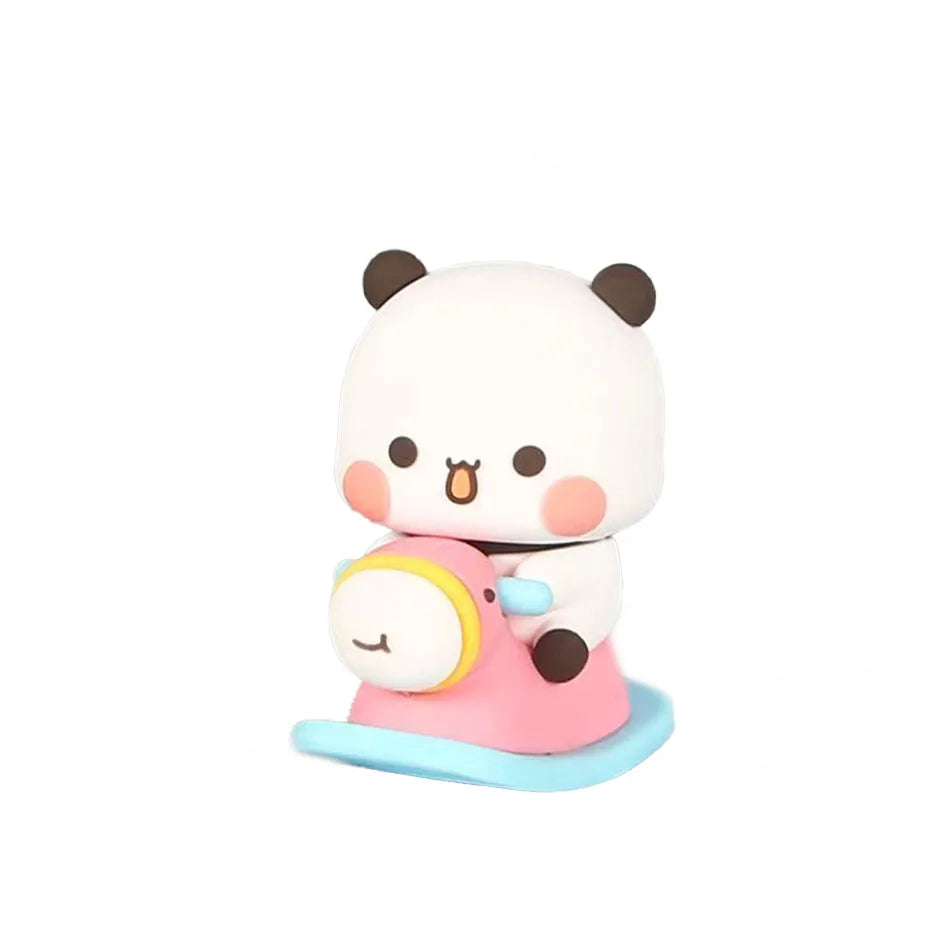 Cute Kawaii Bubu Dudu Panda Bear Figure Cartoon Exciting Bear Miniatures Collectible Animal Toy Doll Ornament Home Derocation Beauty World Shop